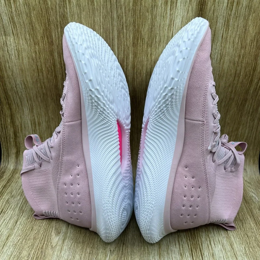 Under Armour Curry 4 FloTro Men's 15 Pink Basketball Shoes Suede‎ 3024861-600